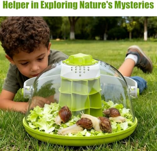 Snail Terrarium Kit Insect Enclosure Bug Terrarium Observation Container Praying Mantis Habitat Breeding Box Micro Habitat Starter Kit for Beetles Spider Small Reptile - Image 2