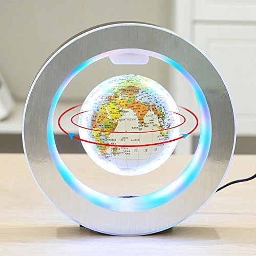 Levitation Floating Globe 4inch Rotating Magnetic Mysteriously Suspended In Air World Map Home Decoration Crafts Fashion Holiday Gifts (White) by YANGHX