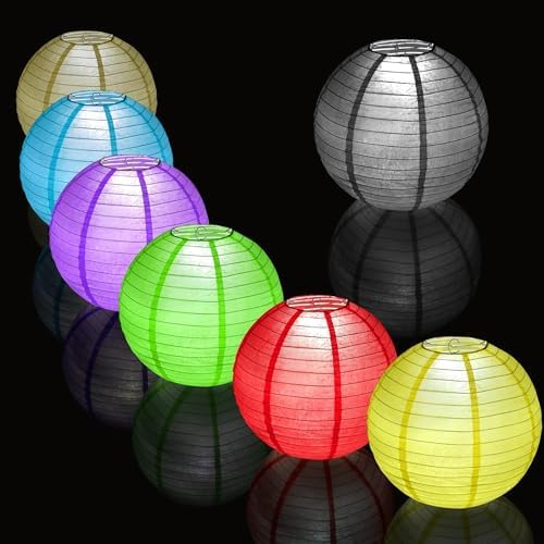 Paper Lanterns Party Decorations 6 PCS Black Round Hanging Lanterns Chinese Japanese Paper Lantern Lamp for Wedding Graduation Birthday Baby Shower Anniversary Retirement Party - Image 4