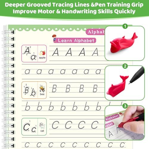 Magic Grooved Writing Practice Books for Kid, 8-in-1 Handwriting Kit - Image 5