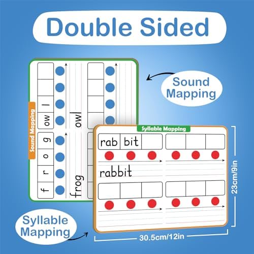Aizweb Phonemic Awareness Dry Erase Board,9" x 12" Syllable Small Whiteboard,Speech Therapy Material Phonics Games, Letter Sound,Science Reading Manipulative,Preschool Kindergarten Classroom Must Have - Image 3