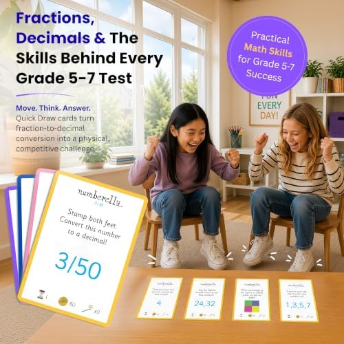 Numberella Deluxe Math Board Game Level 2 | Ages 10-13 | Fraction, Decimals - Image 4