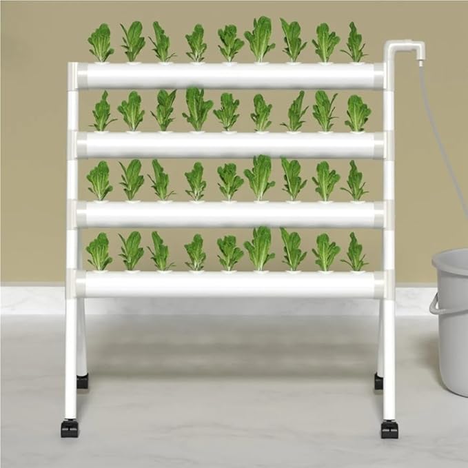 Hydroponic Plant Growing System, 36-Site PVC Indoor Garden Tower, for Vegetables, Herbs & Leafy Greens with with 110V Pump, Inner Set Hose, Basket, Planting Sponges