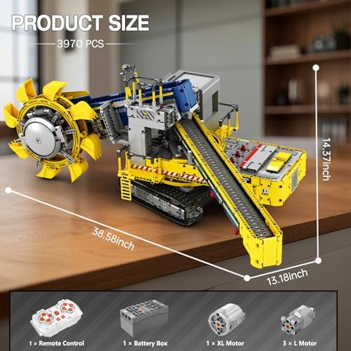 Reobrix Remote Control Bucket Wheel Excavator Building Blocks Set 14+ - Image 5