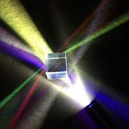 RGB Prism, Glass 6sides Bright Optical Glass Prism Cube Colorful Combiner Splitter for Physics and Decoration, 10mm - Image 4
