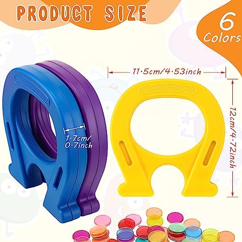 Kanayu 6 Pcs Horseshoe Magnet Toys U Shaped Magnet Movers Science Activity Exercise Student's Hands Ability Experiment Classroom Learning Toy Great Gift Idea for Girls Boys Adults, 6 Colors - Image 2