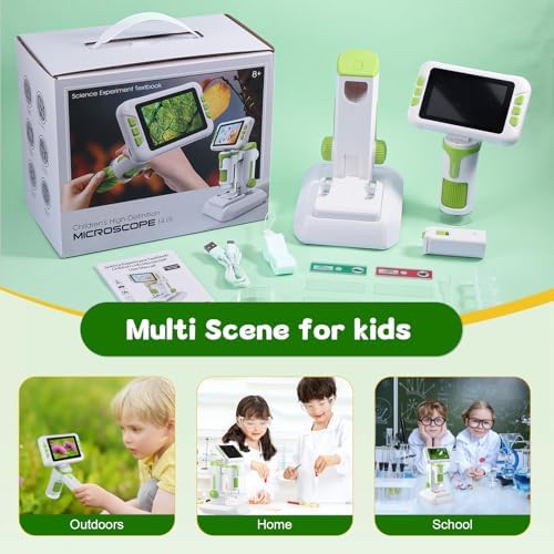 1600X Digital Microscope for Kids, Upgraded Portable Microscope with 4.0 inch HD Screen, 2-in-1 Desktop Handheld Miniscope Rechargeable Student Education Science Microscopes Gift for Kids - Image 7
