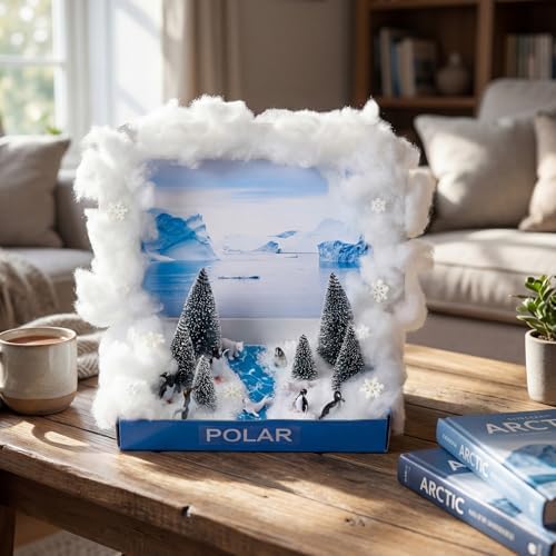 AmazingSpark 40 Pcs Arctic Polar Diorama Box Kit Habitat Project Box Set - Image 5
