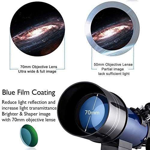 Astronomical Refraction 70mm Hd Full Coated Glass Optical Lens Portable Stand Outdoor Travel Storage for Beginners ADU - Image 3