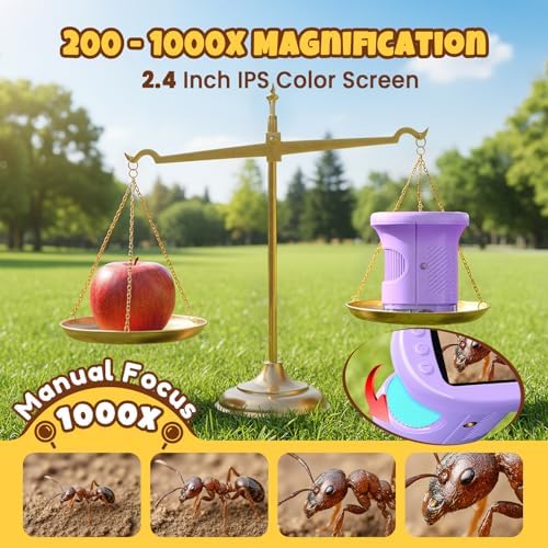 Handheld Digital Mini Microscope for Kids: 1000X 4K 2.4" Microscopes Toys - Image 2