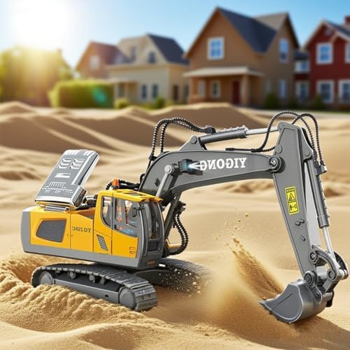 Excavator Set，rc Dump Truck Command The Site Conquer The Dir，2.4Ghz Remote Control Construction Vehicle Set Children's Toys，Alloy Material Simulate True Scale (Excavator) - Image 4