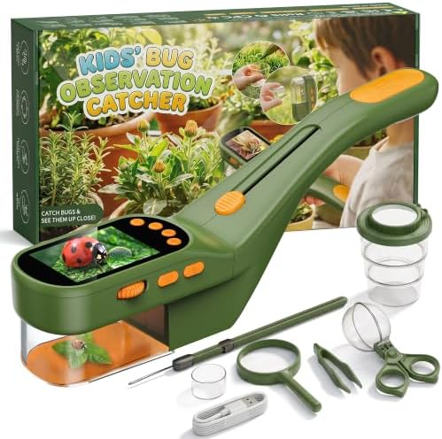 CIMELR Bug Catcher for Kids with 500X Microscope, 2.4" Screen STEM Toy Gift by CIMELR