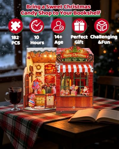 YSWOOD WORLD Christmas Miniature House Kit, 3D Wooden Puzzle for Adults - Image 3
