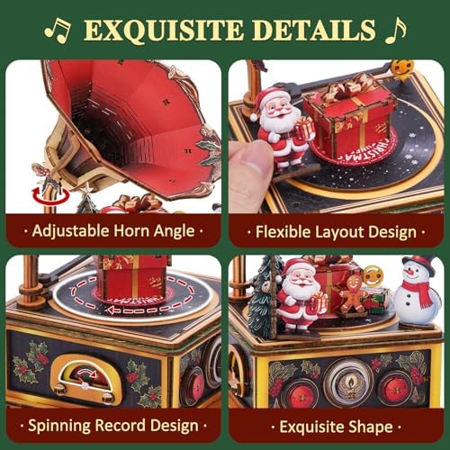 3D Wooden Puzzle Music Box for Adults-Christmas Phonograph Puzzle - Image 4