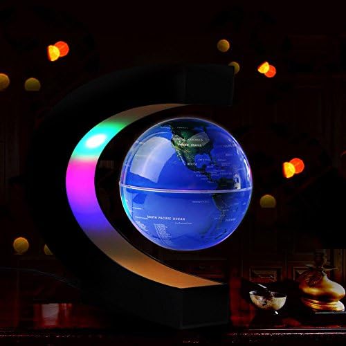 Magnetic Levitation Floating Globe World Map with C Shape Base (Blue 3" Globe) - Image 3