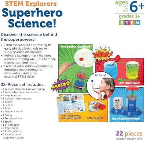 Learning Resources STEM Explorers Superhero Science!, Critical Thinking, Experiments for Kids, Magnets for Boys and Girls, Ages 6+,21 Pieces - Image 6