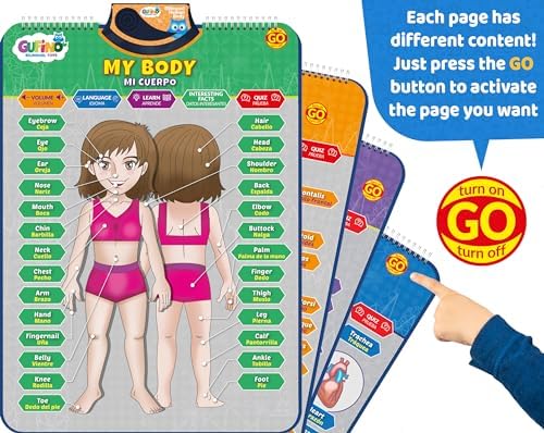 Bilingual Human Body Model for Kids – Interactive Human Anatomy for Kids with Games & Quizzes – Educational Posters for Learning Body Parts, Bones & Organs. English and Spanish for Kids. - Image 7