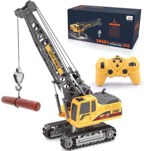 Jiakora Remote Control Crane Toy, 1:14 Scale RC Construction Vehicle with Metal Hook & 2 Batteries Included - Realistic Engineering Toy Truck, for Boys Girls 3 4 5 6 7 8 Years Old by Jiakora