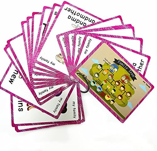 Family Tree flashcards for Toddlers(22 pcs)| English Learning Cards for Kindergarten Classroom Decoration | Perfect for Pre-K Decor Background Wall Stickers, Teacher/Autism Therapists Tools by SANTSUN