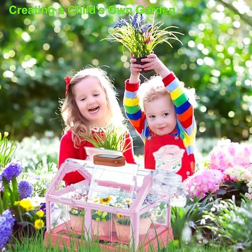 EXBEPE Kids Plant Growing Kit Greenhouse Growing Set Terrarium Kit Kids Science Educational DIY Plant Gardening Toy, Living Greenhouse with Solar Panel, Indoor Gardening Kit - Image 4