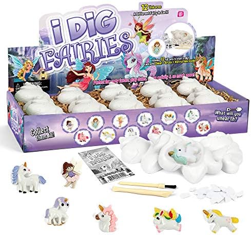 Gamerside Fairy Unicorn Digging Toys for Kids - Premium Excavation Kit,Magical Treasure Hunt Kit with 12 Set, Fairy Unicorn Toys for Girls Party Birthday Gift by Gamerside