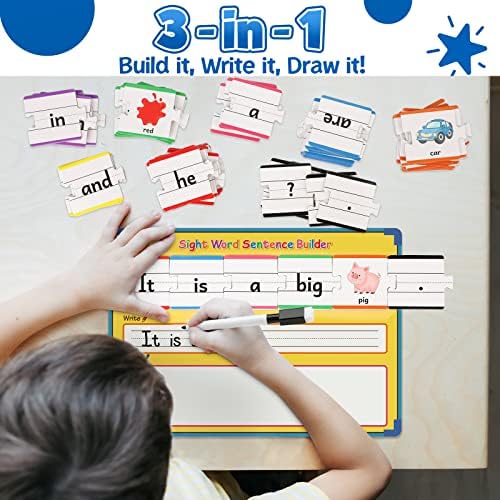 Aizweb Sentence Building Games,Phonics Puzzles for Kids Ages 5-8,Montessori Phonics Reading Learning Games,Learn to Read Part of Speech,Sight Words&Grammar,Speech Therapy Special Education Toy - Image 2
