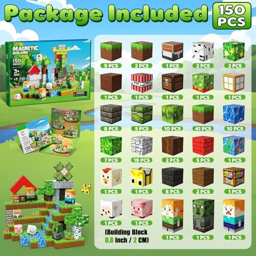 Magnetic Blocks, 150PCS Toys Building Cube Birthday Gifts for Kids - Image 3