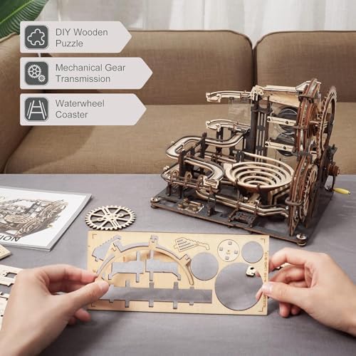 ROKR 3D Wooden Puzzles for Adult, Marble Run Puzzle Model Mechanical Marble Run Building Kits DIY Toy Hobbies for Adults for Men, Women - Image 5