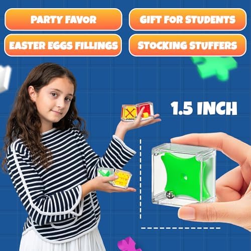 Mini Cube Puzzle Games (24-Pack) 3D Brain Teaser Maze Ball Party Favors - Image 5