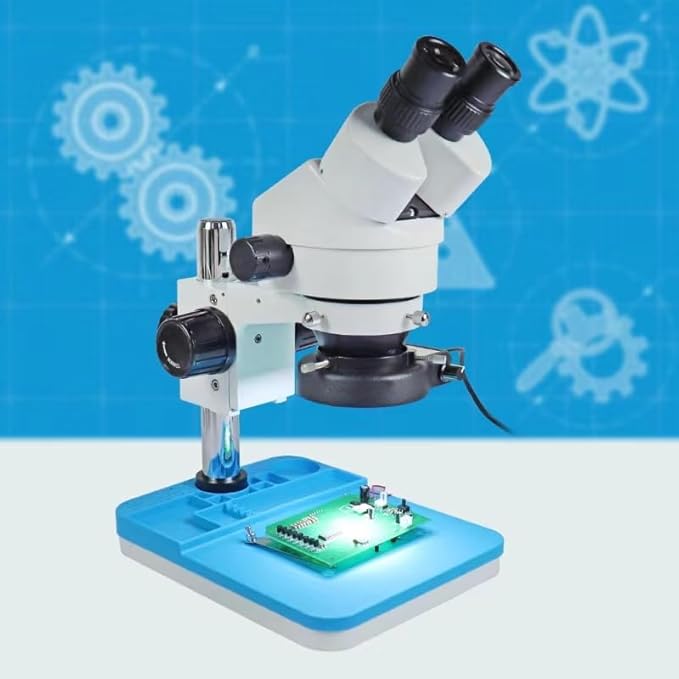 7-45x Continuous Magnification Binocular Microscope Phone Watch Repair Circuit Board Welding Jewelry Identification HD Professional Three-Eye Microscope CCD Melt-Blown Cloth Mold Hole Detection