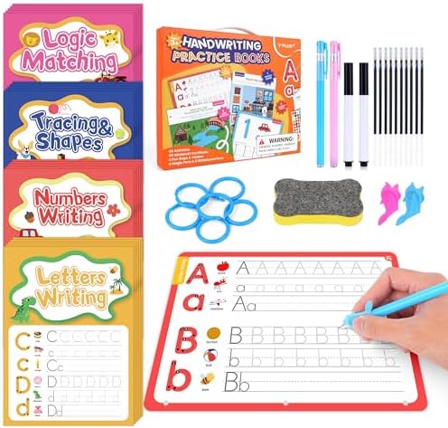 Reusable Grooved Handwriting Practice Books for Kids 5-8 by YPLUS