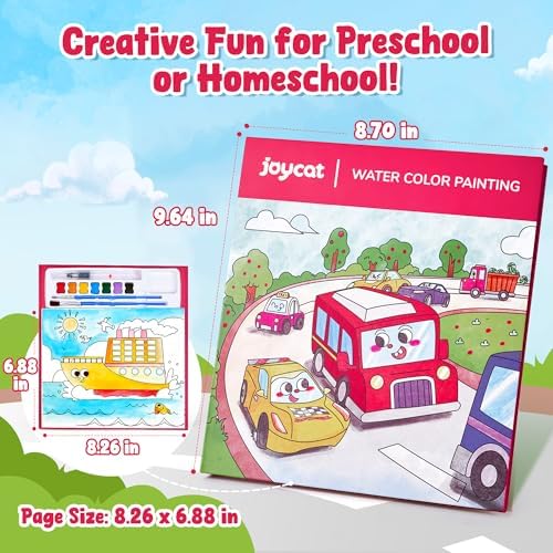 JoyCat Paint with Water Coloring Books for Toddlers (Transportation) - Image 5