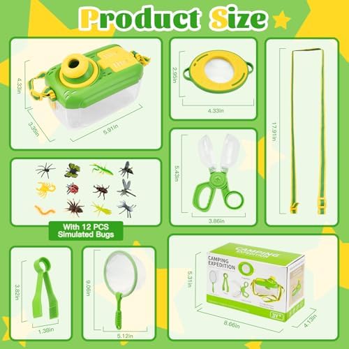 Bug Catcher Kit for Kids - Outdoor Explorer Kit Insect Catching Toys Nature Adventure Set for Boys 3 4 5 6 7 8 Year Old(Green & Pink) - Image 5