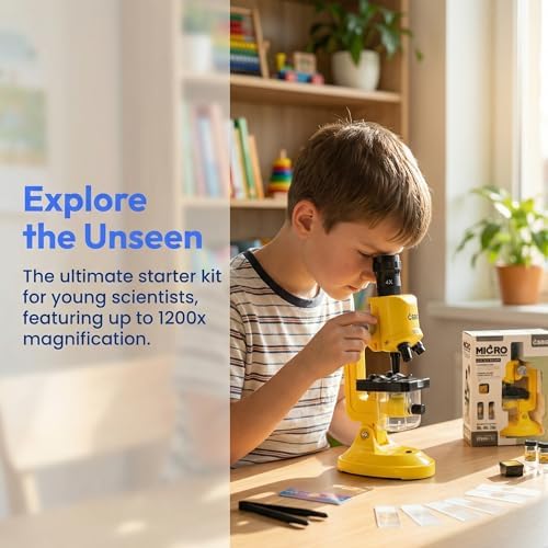 Little World Kids Microscope with LED Light - 100X/400X/1200X Magnification - Image 6