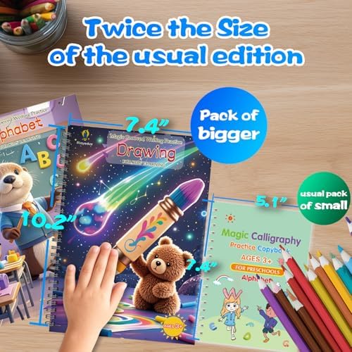 Magic Grooved Writing Practice for Kids - English, Big, 5 PCS - Image 2