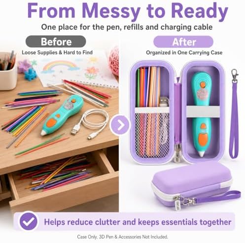 GWCASE 110 PCL Refills 22 Colors+3D Pen Case for 3Doodler Start+, Purple - Image 4