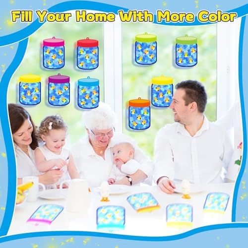 QOUBAI 32 Sets Spring Insect Suncatchers Craft Kit DIY Window Stained Glass Effect Firefly Jar Paper Craft for Home School Classroom Decor Kid Birthday Gifts Creative Art Projects Activity Game - Image 6