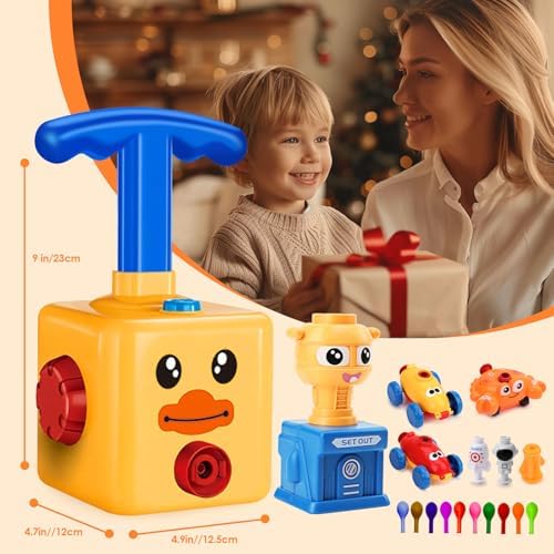 Balloon Launcher Car Toy Set,Balloon Powered Car for Kids Boys Girls 3+ and Classroom,Party Supplies Balloon Pump,Balloon Power Car (Duck) - Image 2