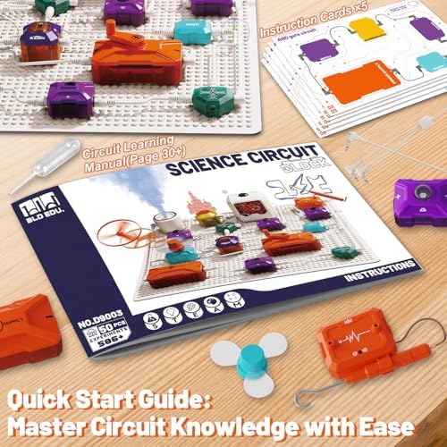 Science Kits for Kids - STEM Kits for Kids, Electronics Exploration Kit, Over 420 Projects, 50 Circuit Parts with Bubble Maker，Fan & Flying Helicopter, STEM Educational Toy Gifts for Boys& Girls - Image 6