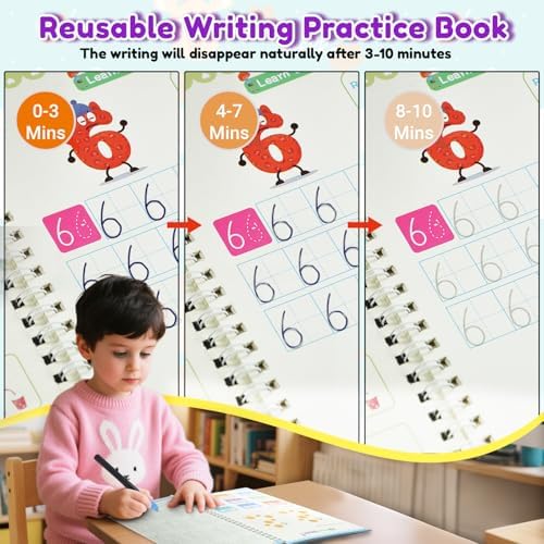 Elover Magic Grooved Writing Practice for Kid-Grooved Handwriting Practice for Kid 5-7 8-10- Magic Copybooks for KidsAges 3-5 Toys for Ages 5-7 Preschool Learning Activities (5 Book) - Image 5
