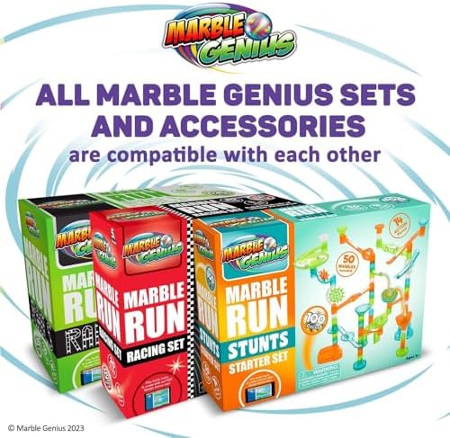 Marble Genius Marble Run Booster Set - 30 Pieces Total (10 Action Pieces Included), Construction Building Blocks Toys for Ages 3 and Above, with Instruction App Access, Add-On Set, Space - Image 6