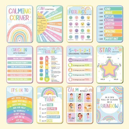 Jackinthebox 12 Calming Corner Posters and charts for Kids Classroom Decor - Image 2