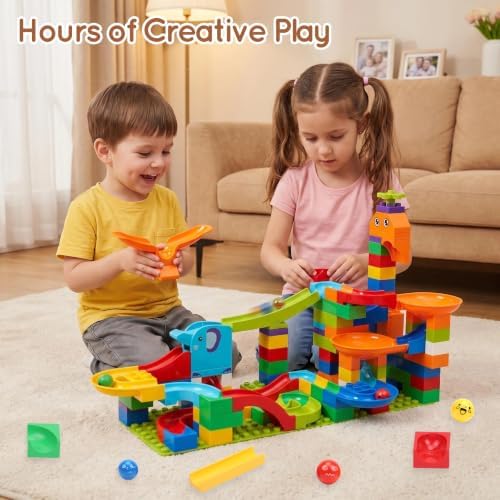 Marble Run Building Blocks for Kids 3-8, Catapult Track STEM Building Toy - Image 2