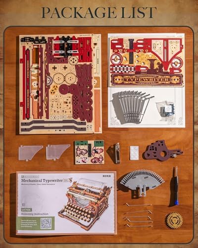 ROKR 3D Wooden Puzzles for Adults, Vintage Typewriter Model Kits - Image 6
