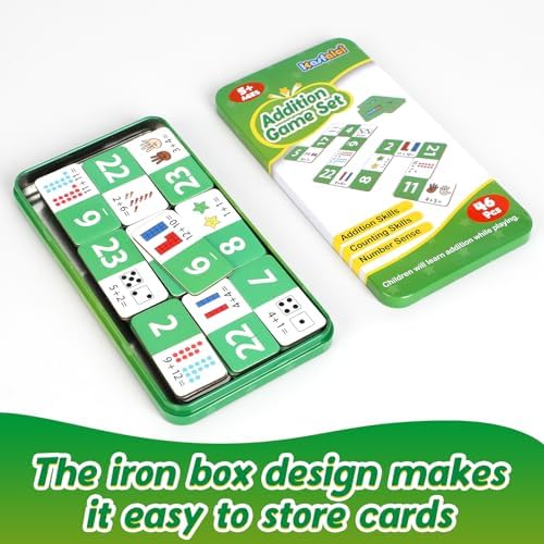 Kasfalci Addition Dominoes Set,Math Games for Kids,Math Manipulatives,Counting Toys,Learning Games,Preschool Learning Activities,Homeschool Supplies,Kindergarten Classroom Must Haves,1st 2nd 3rd Grade - Image 6