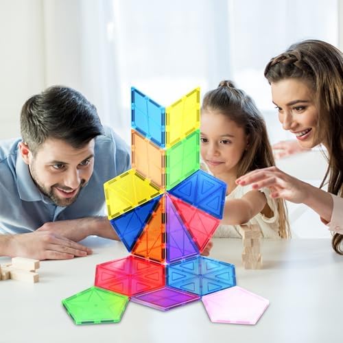 PicassoTiles Magnetic Building Block Set Geometry Shape Magnet Tiles Construction Toy STEM Learning Kit Educational Playset Playboard Pretend Play Stacking Blocks Child Brain Development PT16 - Image 2