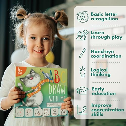 ABC Draw with Me 2-Pack – Learn to Draw ABC & Letter Tracing Cards Ages 3-6 - Image 5