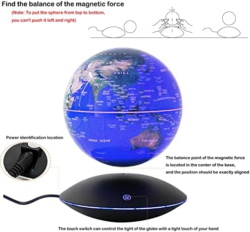 6" Magnetic Levitation Floating Globe with 7 Color LED Lights, Rotating Anti-Gravity World Map for Home & Office Decor, Educational Gift and Cool Tech Gadget for Kids Adults - Image 5