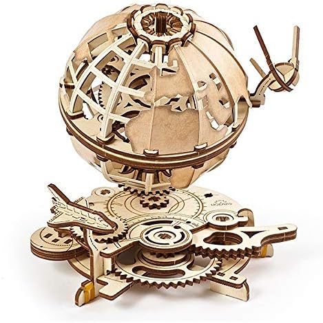 UGEARS Globe 3D Wooden Puzzles for Adults - Wooden Model Kits for Adults Brain Teaser Puzzles Models for Adult to Build Mechanical Models Educational World Globes Puzzle Hobby Set by UGEARS-ModelingJoy