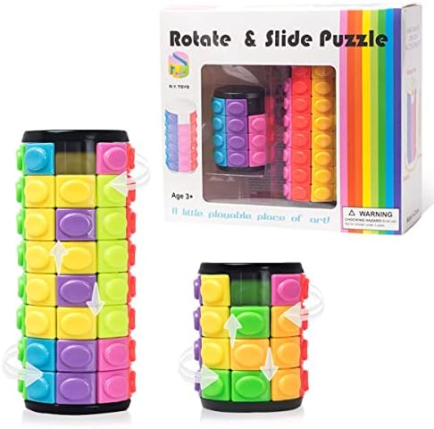 R.Y.TOYS Rotate and Slide Puzzle-Design Patent,Fidget Toys(Restore Order/Create Patterns) 8 Colors,4 and 8 Layers-Detach Piece for Quick Play,Brain Teaser,Sensory Toys Gifts,Easter Basket Stuffers by RYTOYS